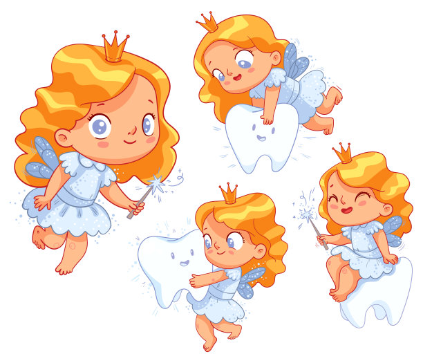 牙仙子。五彩缤纷的卡通人物图片下载