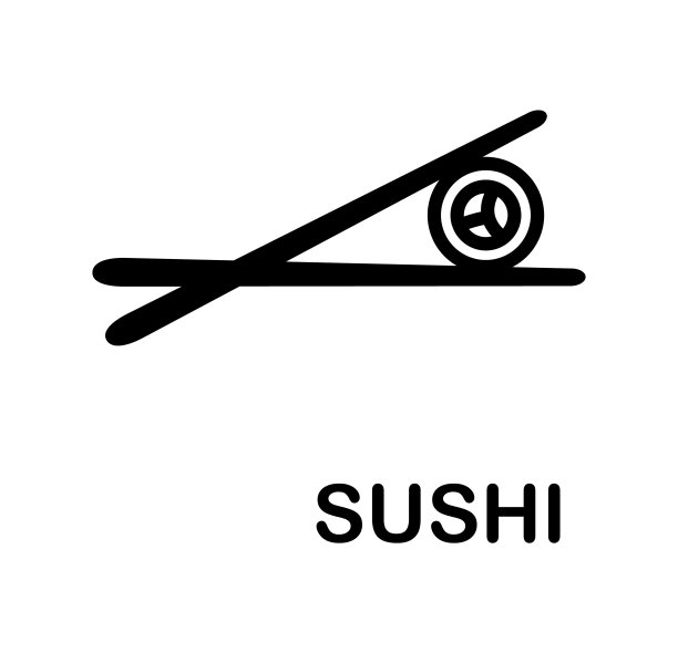 寿司卷平线图标。日本的食物。轮廓标志的移动概念和网页设计，商店图片下载