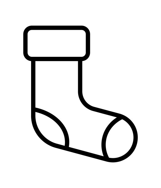 庆祝装饰平线图标。圣诞袜的象征。轮廓标志的移动概念和网页设计，商店图片下载