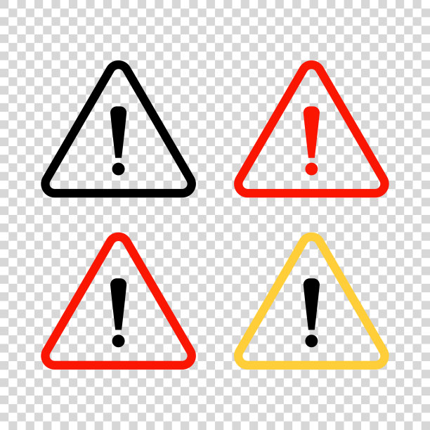 设置警告矢量图标。三角形的感叹号图标图片下载
