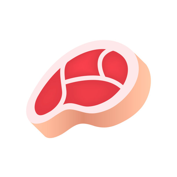 肉类图标，股票矢量，标志孤立在一个白色的背景。插图图片下载