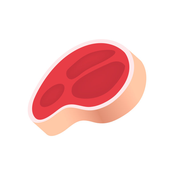 肉类图标，股票矢量，标志孤立在一个白色的背景。插图图片下载