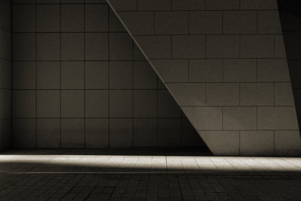 抽象的空的黑色混凝土与光线图片下载