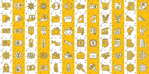 商业图标设置在漫画风格。赚钱卡通矢量插图在白色孤立的背景。媒体互联网效应经营理念。图片下载