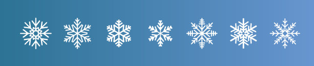 一组美丽的雪花。图片下载