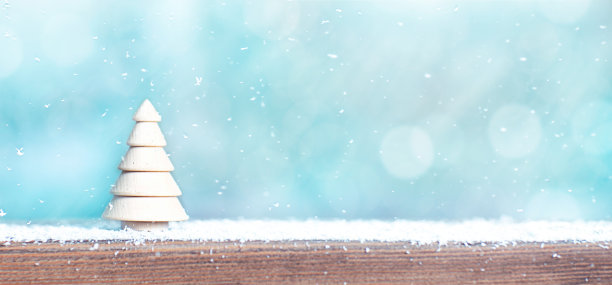 圣诞树的木制模型素材图片