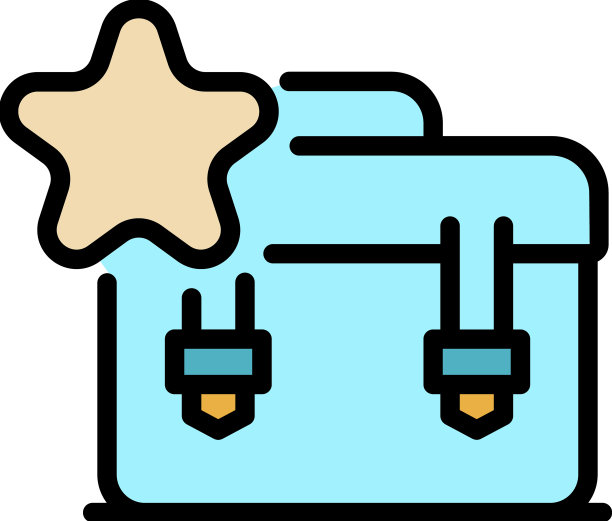 办公手提箱图标颜色轮廓图片下载