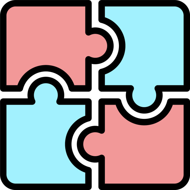 拼图图标颜色轮廓图片下载