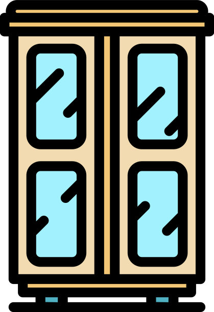 镜子衣柜图标颜色轮廓图片下载