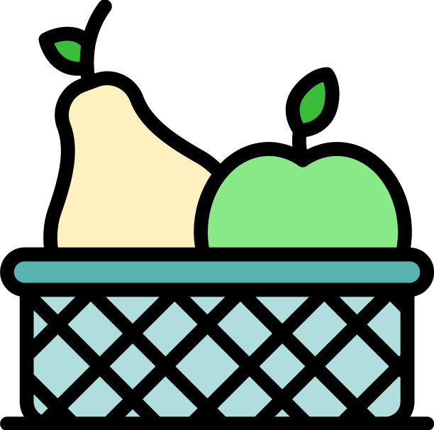 果篮图标颜色轮廓图片下载