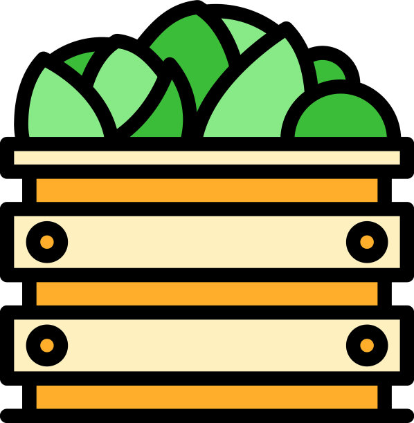 蔬菜盒图标颜色轮廓图片下载