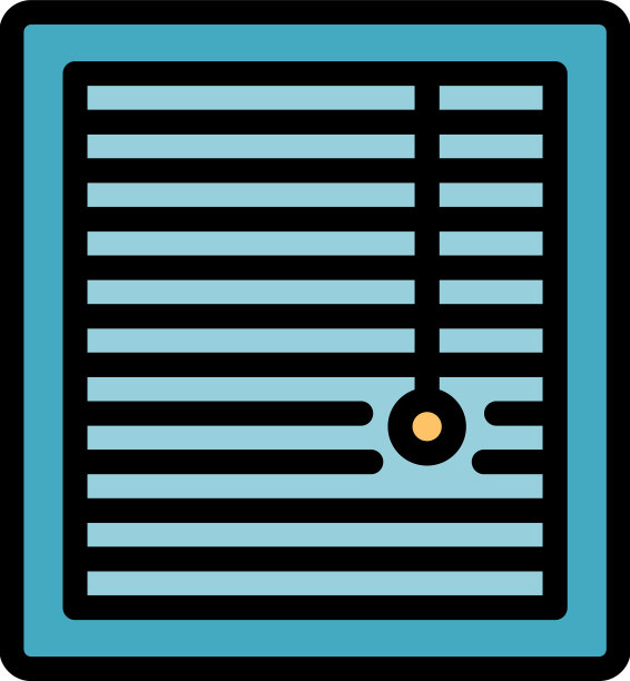 卧室窗户百叶窗图标颜色轮廓图片下载