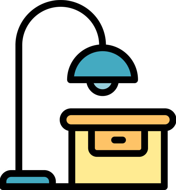 卧室台灯图标颜色轮廓图片下载