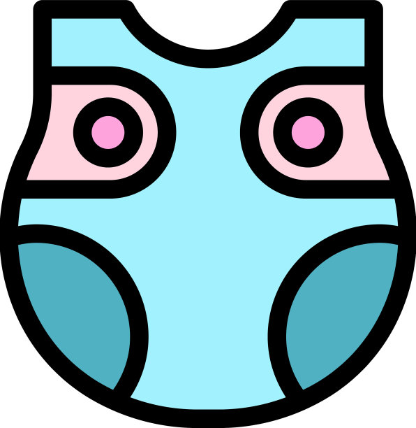 尿布图标颜色轮廓图片下载