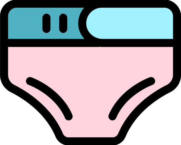 软尿布图标颜色轮廓图片下载