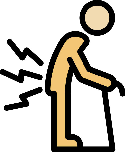 老背痛图标颜色轮廓图片下载