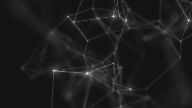 用点和线抽象技术背景。丛空间几何背景图片下载