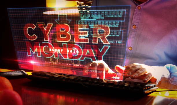 网络星期一在屏幕上喷子和播放3d插图图片下载