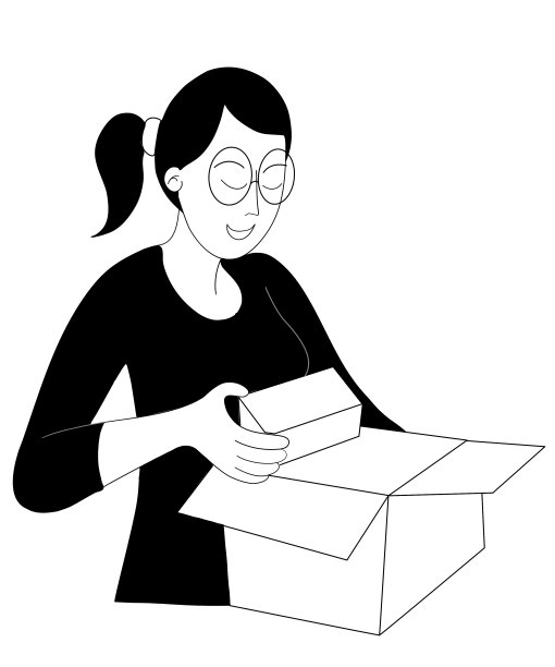 快乐女人打开包装插图图片下载