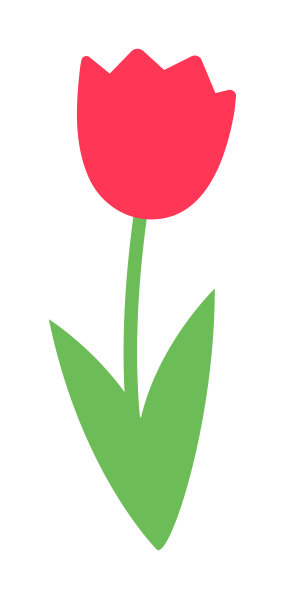 扁平风格的粉红色郁金香花。孤立在白色背景上。向量元素邀请，日历，卡片，横幅，海报，杯子，剪贴簿，枕套图片下载