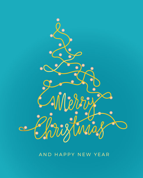 圣诞贺卡与圣诞树图片下载