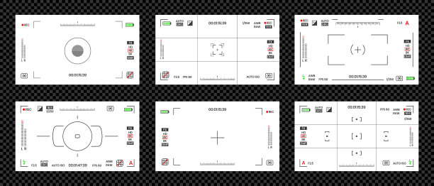 相机取景器视频或照片框记录器平面风格设计矢量插图。图片下载