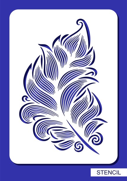 模板与装饰羽毛，叶子。图片下载