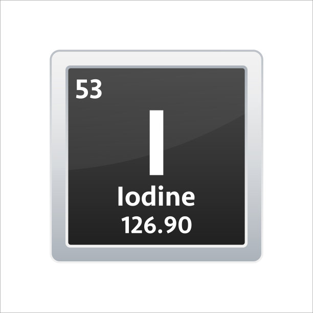 碘的象征。元素周期表中的化学元素。向量股票插图图片下载