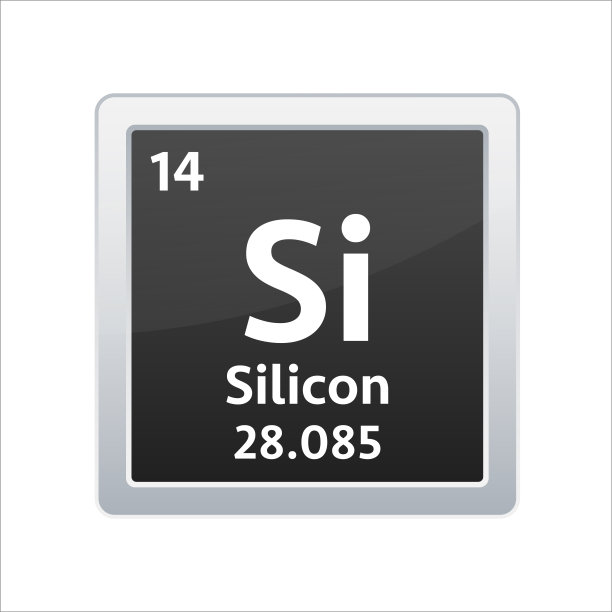 硅的象征。元素周期表中的化学元素。向量股票插图图片下载