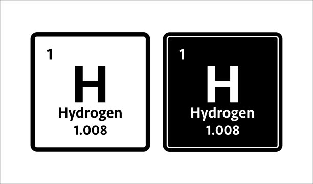 氢的象征。元素周期表中的化学元素。矢量插图。图片下载