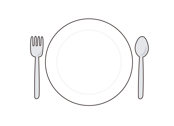 一套盘子、叉子和勺子图片下载