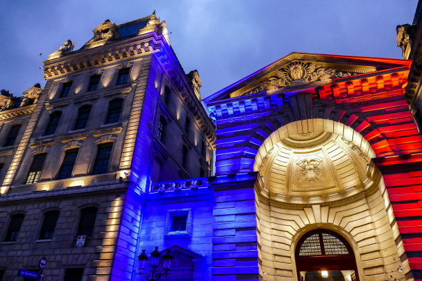 法国国旗浅色建筑，照片形象一个美丽的巴黎大都市全景图片下载