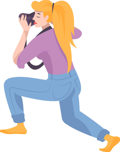 女摄影师平面构图图片下载