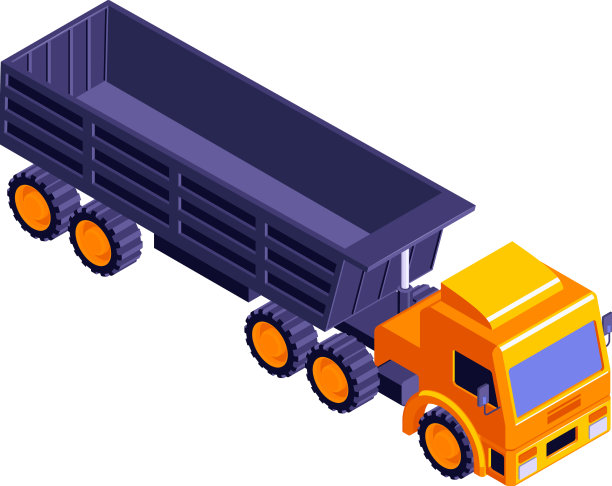 长卡车等距组成图片下载