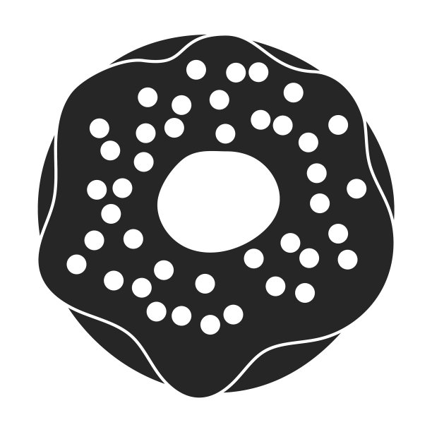 甜甜圈黑色的图标图片下载
