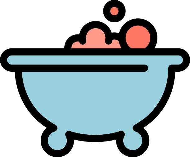 浴缸图标颜色轮廓图片下载