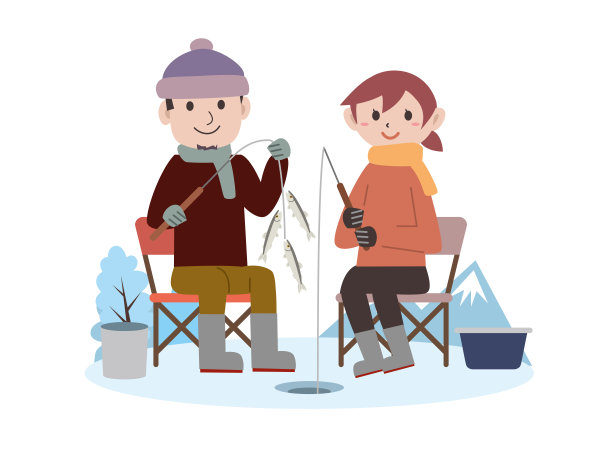 冬季冰上钓鱼图片下载