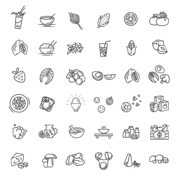 自然食物平线图标设置。平大集合图片下载