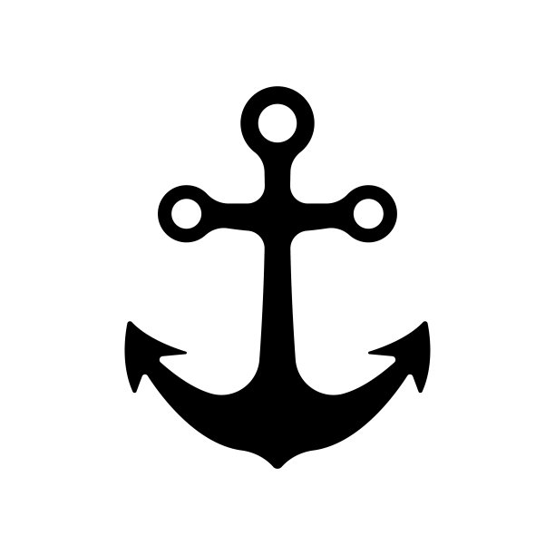 锚图标。黑色的轮廓。前视图。矢量简单的平面图形插图。在白色背景上孤立的物体。隔离。图片下载