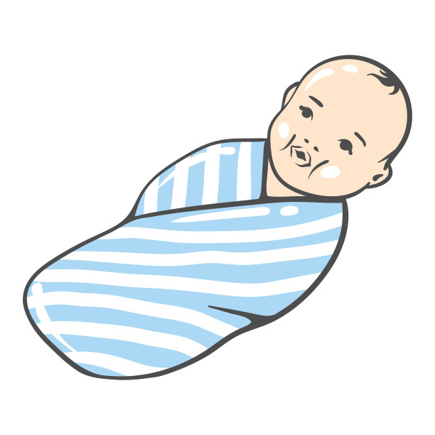 新生儿男婴插图。生日快乐的形象。节日婴儿送礼会的符号。图片下载