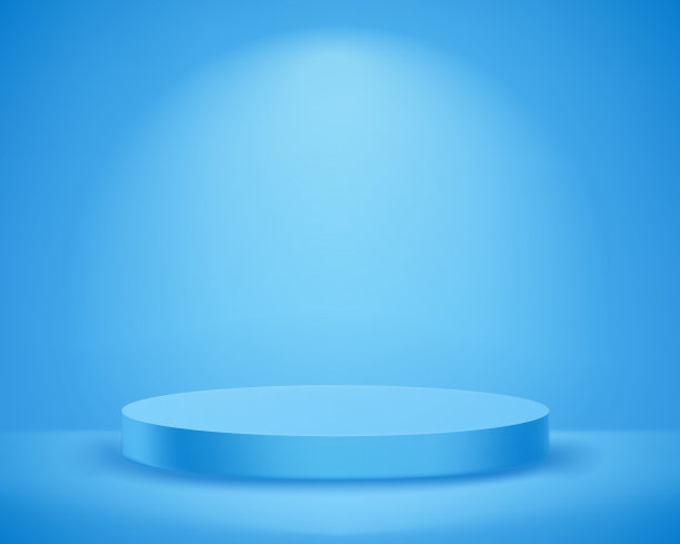 空旷明亮的房间，圆润的平台，柔和的灯光。现实的3d风格矢量插图图片下载