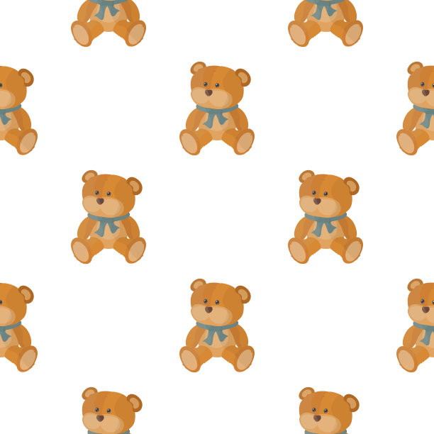 无缝背景与泰迪熊。适用于背景、卡片和包装纸。向量。图片下载