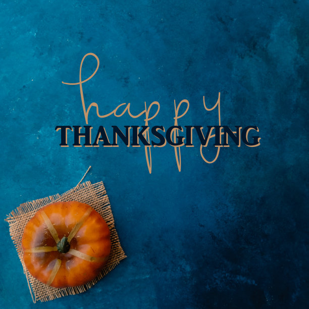 感恩节快乐复古蓝色背景图片下载