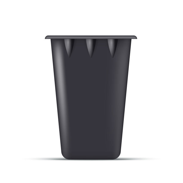现实的黑色垃圾桶。环保的概念。向量。图片下载