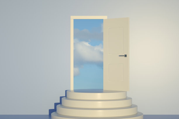 有楼梯的门，成功的阶梯，决定，选择图片下载