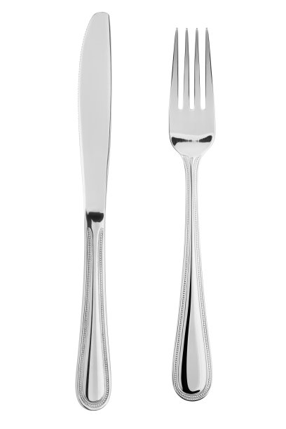 叉子，勺子，餐具孤立在白色背景，剪切路径图片下载