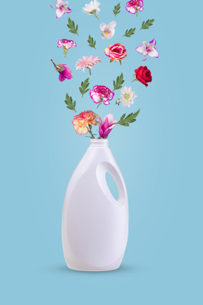 这是一个创意，用一瓶洗衣粉制成，上面可以开出不同的花。图片下载