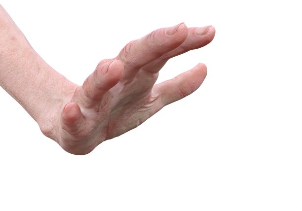 一个老人的手，一个老人孤立在白色背景上的三维插图图片下载