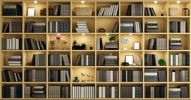 墙木背景或古典图书馆藏书图片下载