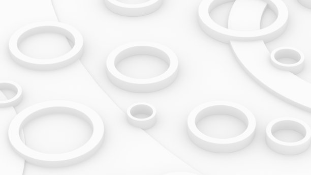 白色抽象背景与圆柱体，3d插图图片下载